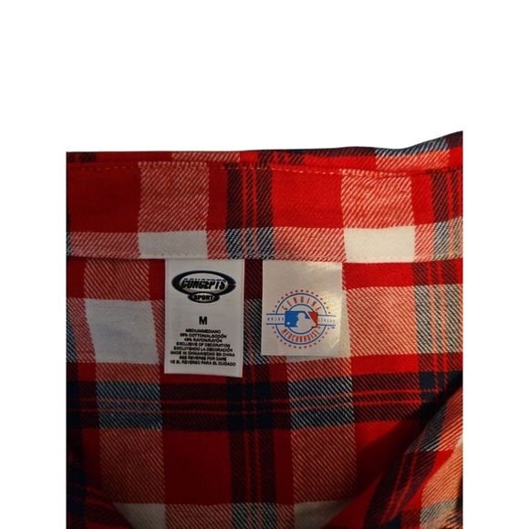 Concepts Sport Stl Cardinals Red & White Plaid Shirt Medium NWT - Picture 4 of 10